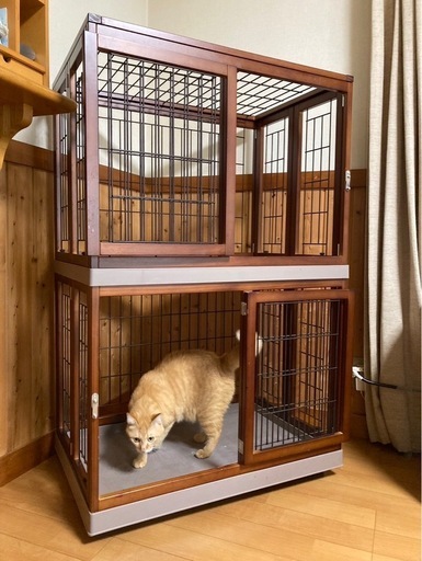 ブラウン キャットケージ 二階建て