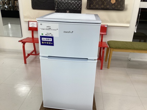 【安心6か月保証付き】comfee 2ドア冷蔵庫　RCT90WH　2023年製