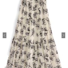 GRL グレイル　 花柄刺繍チュールティアードスカート