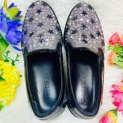 27cm●JIMMY CHOO●ジミーチュウ●スリッポン●グリッター●スタッズ●星●スター●シルバー●メンズ●スニーカー●イタリアの画像