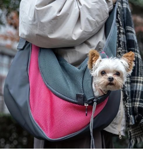 新品）犬猫用ペットキャリーバッグ、L. 赤、