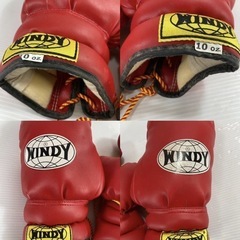 WINDY ウィンディ ボクシング トレーニンググローブ 10oz 10オンス ボクシンググローブ 赤 レッド 本革の画像