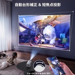 新品未開封☆ Amazon価格¥15999プロジェクター小型 -【180°回転・自動台形補正・軽量・HiFiスピーカー内蔵】プロジェクター 天井投影 12000LM 4K対応 1080PフルHD 5GWIFI BT5.2 ホームプロジェクター 防塵 静音 短距離投影 Android 11.0 & Netflix/Prime Video/Youtube/SWITCHなど対応 日本語取扱説明書の画像