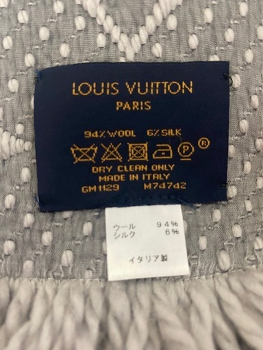 ルイヴィトン エシャルプ ロゴマニア マフラー グレー 美品