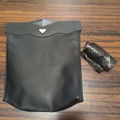 車用ゴミ箱・収納　吊り下げ式ゴミ箱・グローブボックス  黒