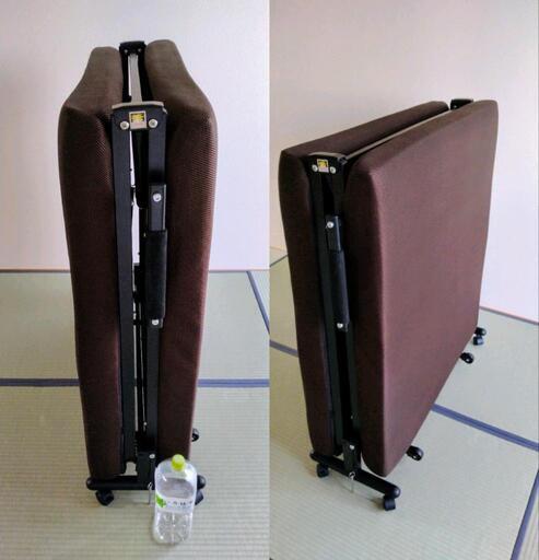 ■お受付終了しました皆様ありがとう御座いました‍♀️■マットレス付き「折りたたみ式ベッド」️✔️正常品　✔️清掃済み　✔️ローラーで簡単に転がして移動可能（ストッパー付）✔️マットレス機能正常　✔️力の弱い女性の方でも楽に移動できます✨️