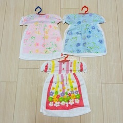 ハンドメイド タオル 洋服 ベビードレスタオル 可愛い タオル掛け 3点セットの画像