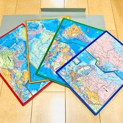 公文サイコロたしざんランドとピクチュアパズル世界地図/日本地図の画像