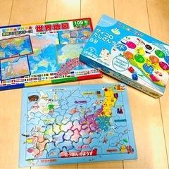 公文サイコロたしざんランドとピクチュアパズル世界地図/日本地図