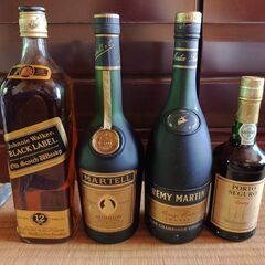 洋酒4本　(ブランデー2本、ウイスキー1本、ポルト酒1本）未開封...
