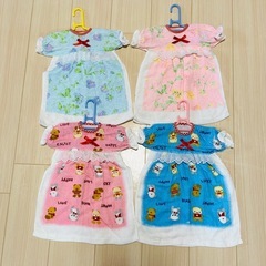 ハンドメイド タオル 洋服 ベビードレスタオル 可愛い タオル掛け 4点セットの画像