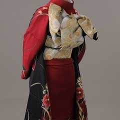 深紅の美しい振袖 フルセット