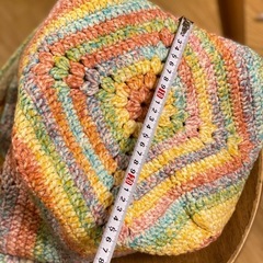 ハンドメイド　手作り優しい色❤️カラフルなグラニーバッグ薄色　大容量　激レア可愛いの画像