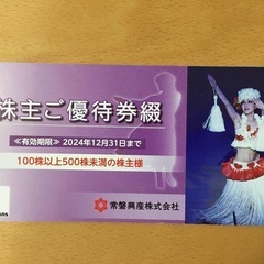 スパリゾートハワイアンズ　株主優待券　未使用