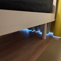 【マットレスセット】ベッド セミダブル 棚付き コンセント 高さ3段階 ホワイト+ポケットコイル 白の画像