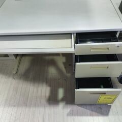 オフィス用品　事務片袖机　ホワイト