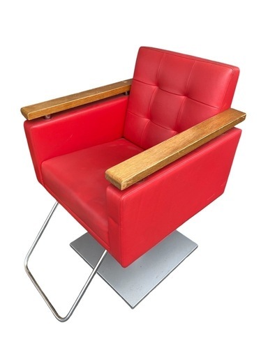 オオヒロ スタイリングチェア レッド 昇降 足踏みタイプ 理容 美容院 床屋 サロン 椅子 バーバーチェア カットチェア 理容椅子 ma43