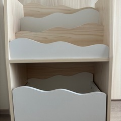 木製絵本ラック キッズ収納ラック(ミア3 S ホワイト) 