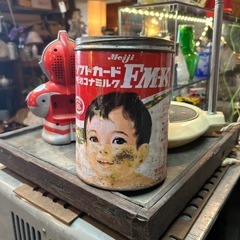 昭和レトロ　カンカン　明治粉ミルク　空缶
