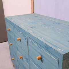 モモナチュラル キッチンカウンター 食器棚 カントリー ブルー 限定セール，人気SALE】 モモナチュラル キッチンカウンター サイド