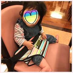 ★ラビィ　ニューヨーク　ほぼ未使用　長期保管　チェアベルト　外出の食事に　脱走防止　ポーチ付き　目立つ汚れナシ★の画像