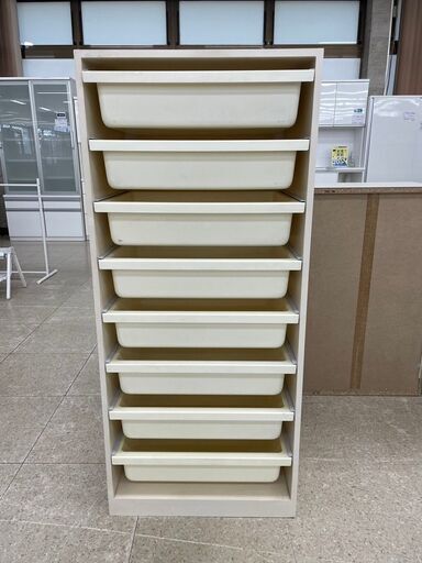★ジモティ割あり★  収納棚 白 H131×D45×W57.5 クリーニング済み TJ9061