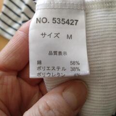 前側透け防止付き　ボーダーTシャツの画像