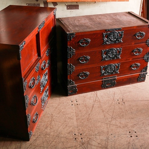 岩谷堂箪笥 南部鉄器 欅 漆塗り チェスト 伝統工芸 整理箪笥 6段 岩谷