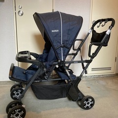 カトージ 2人乗りベビーカー 操作簡単安定性あり