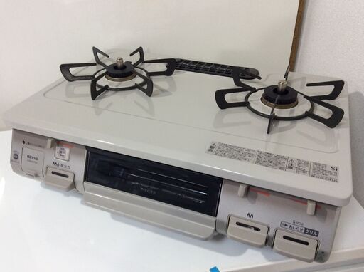 (10/19受渡済)JT9652【RINNAI/リンナイ ガスコンロ LPガス】美品 2020年製 RT64JH7S2-CL 家電 キッチン レンジ ガステーブル 右側強火 クリスタルコート