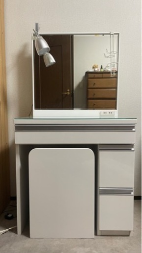 【値下げ】【美品】ドレッサー　ホワイト　鏡台
