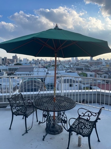 ガーデンチェアテーブルパラソルセット