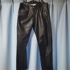 ☆良品☆牛革 レザーパンツ ジーパンタイプ メンズ 82cmの画像