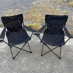 ２つセット 折りたたみチェア アウトドア椅子  バラ売りNG 黒　