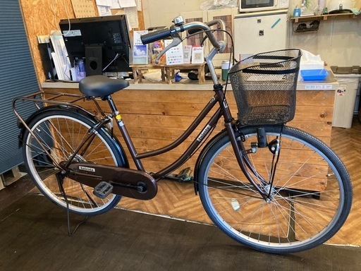 【前後タイヤ・チューブ新品！】26インチ自転車　ブラウン