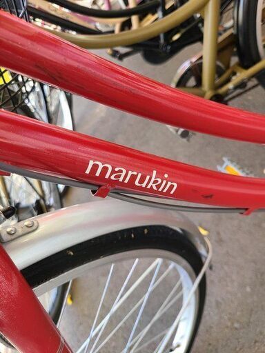 ★店頭にて試乗可★ J7831　marukin　マルキン　シティサイクル　レイニーホーム　レッド　26インチ　6段変速　オートライト　