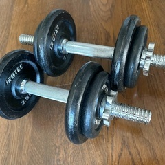 ダンベル2個セット　1本で使用した場合の最大重量15kg+グリップの画像