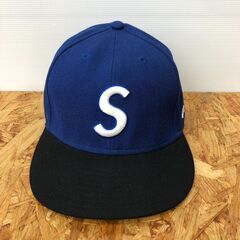 【797】ベースボールキャップ Supreme Sﾛｺﾞ ﾌﾞﾙｰ