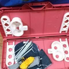 (美品)キャンプ用テント一式/敷きマット、シュラフ、ドリンクホルダー付きミニテーブル、エアー枕の画像