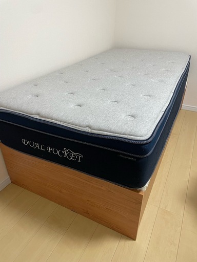 跳ね上げ収納シングルベッド　※フレームのみ