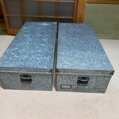 収納ボックス　2個セット　ブリキ製　