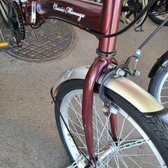 ★店頭にて試乗可★ J7838　Classic Mimugo　クラシックミムゴ　折りたたみ自転車　MG-CM20E　クラシックレッド　20インチ　簡易クリーニング済　【リユースのサカイ柏店】　 中古自転車 　流山市 中古自転車 松戸市 中古自転車 我孫子市 中古自転車 船橋市 中古自転車 守谷市 中古自転車 取手市 中古自転車　の画像