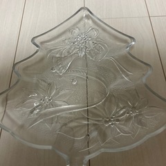 クリスマスツリー型　飾り皿　曽我ガラス　の画像