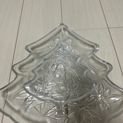 クリスマスツリー型　飾り皿　曽我ガラス　の画像