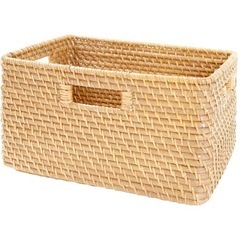 【2個＋蓋1個付き】ニトリ ラタンバスケット レギュラーの画像