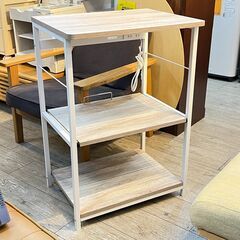 コンセント付き レンジ台 ワイド キッチンラック 3段 スチーム...