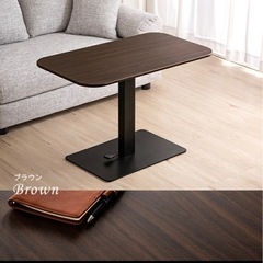 【美品】昇降式　テーブル　ブラウン　一本足の画像