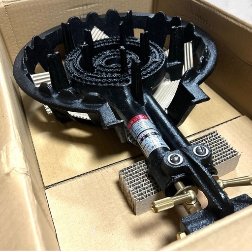 【新品未使用】業務用ガスコンロ❤2点セット　丸久鋳物工業　ブラック