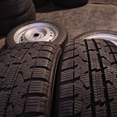 2018年製トーヨーオブザーブギズ155/65R14 中古4本スチールホイール組　低予算でスタッドレス必要な方に