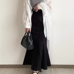 ハイウエストマーメイドツイルスカート